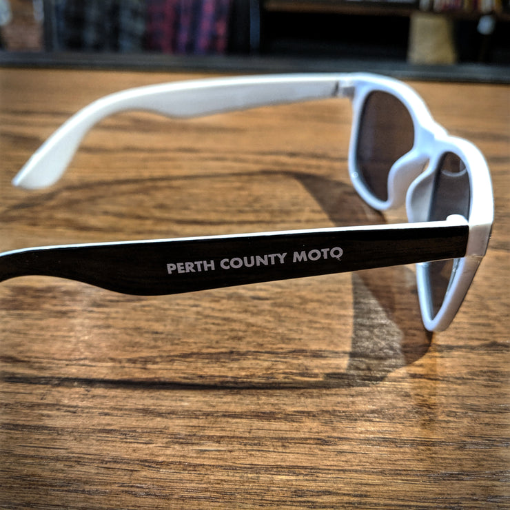 Perth County Moto Sunglasses - Black/White