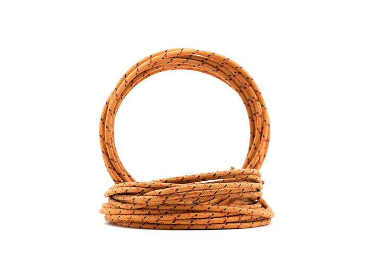 Prism Supply Co Vintage Cloth Covered 16g Electrical Wire - Orange/Black Tracers