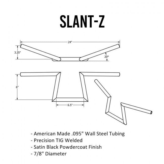 TC Bros. 7/8" Slant Z Handlebars - Black