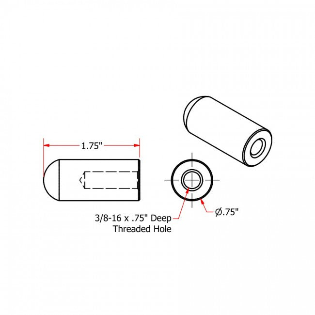 TC Bros - Radius Style Threaded 3/8-16 Long