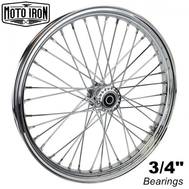 Moto Iron Front 40 Spoke Spool Hub Wheel 21 - Chrome