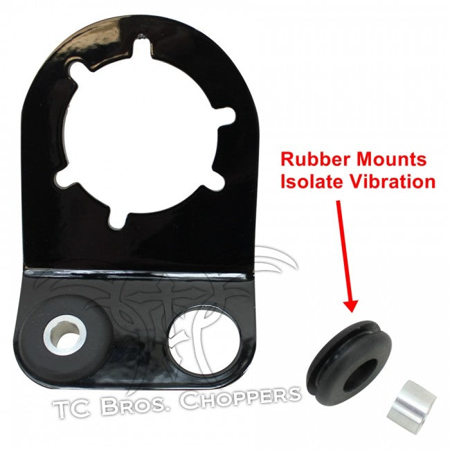 TC Bros.2 Inch Round Bobber Side Mount Tail Light/License Plate Bracket