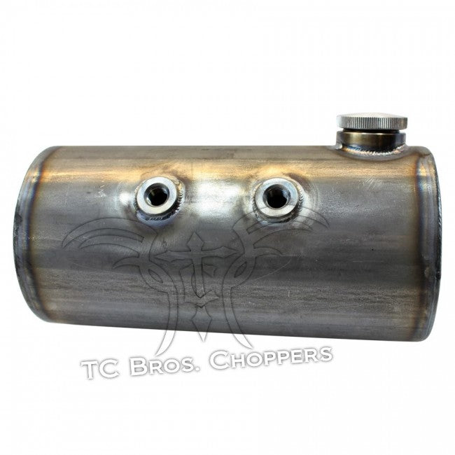 TC Bros 5 inch Round Chopper Oil Tank Flat Ends Universal Fit