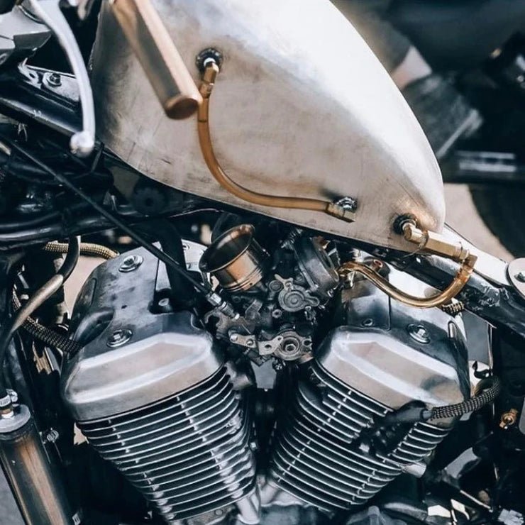 TJ Brutal Velocity Stacks - Dual Carb - Natural Brass