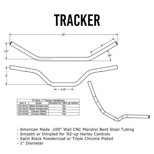 TC Bros. 1" Tracker Handlebars